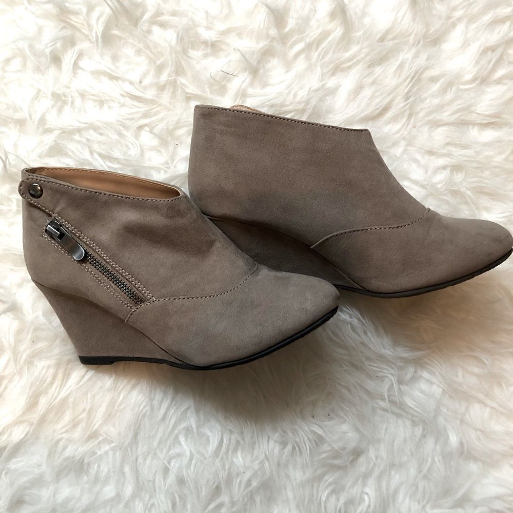 CL by Laundry Taupe Ankle Booties